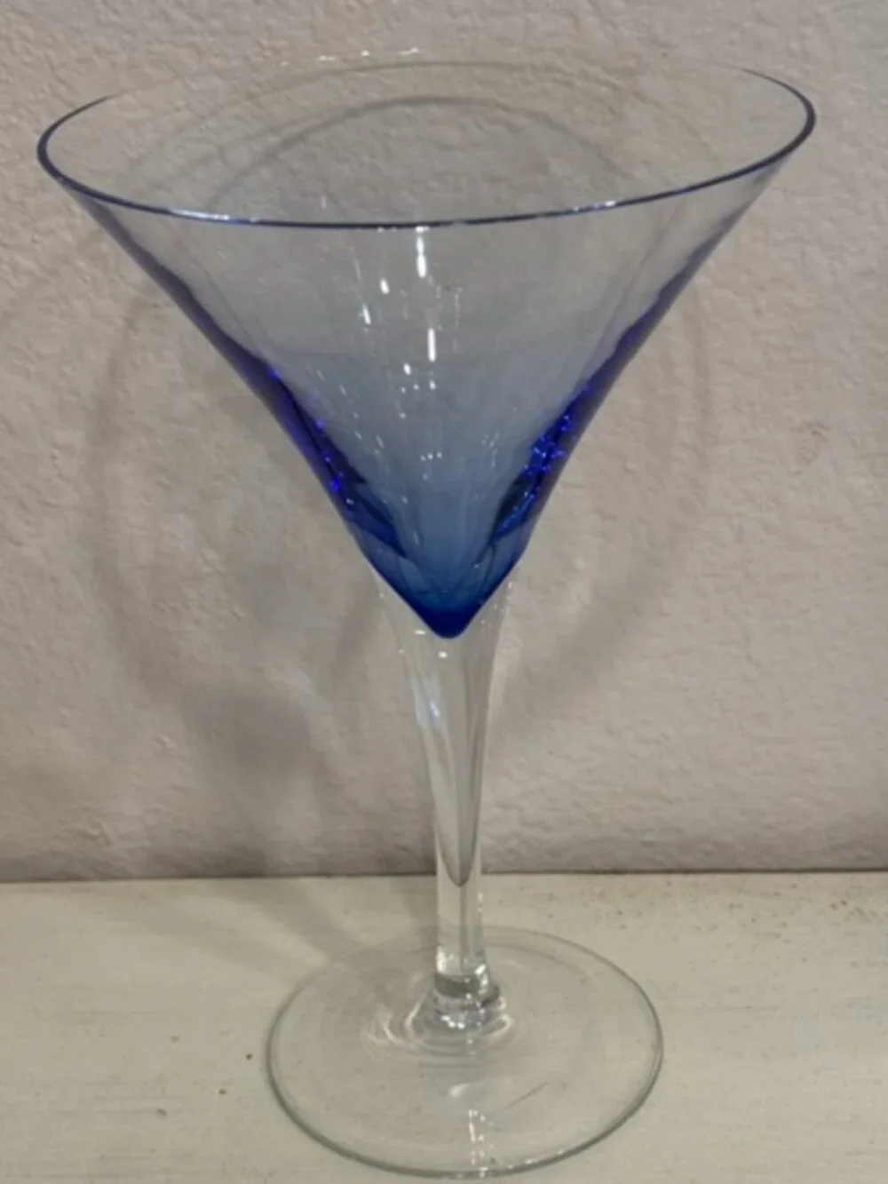 Crate&Barrel Blue Gradient Conical Martini Glass